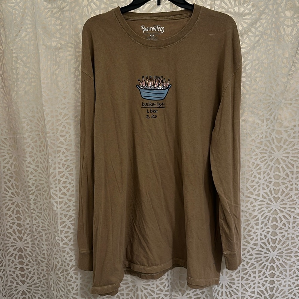 🏕️ PositiviTees ‘Bucket List’ Beer & Ice Long Sleeve Tee